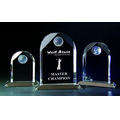 8" Golf Optical Crystal Award w/ Rectangle Base